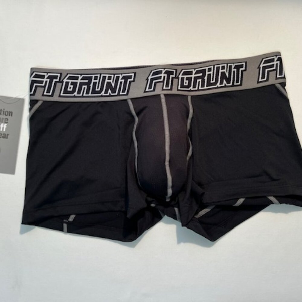 FORT TROFF Size XXL Grunt Corp Mesh Boxer Brief/Trunks - Black/Gray/White…